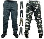 Mens Thermal Fleece LINED Elasticated TROUSERS Cargo Combat Work Pants Bottoms <