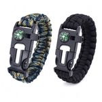 5-in-1 Survival Paracord Bracelet Compass Whistle Fire Starter Rope Cutter Fast
