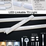 LED Linkable Kitchen Under Cabinet Strip Batten Tube Light 3 Colour Setting Plug
