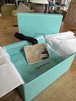 Genuine Tiffany & Co Sterling Silver Luggage Tag/Bag Charm With Pouch & Box