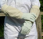 Beekeeping Bee Gloves - Soft White Goats Leather with Cotton Gauntlets All Sizes
