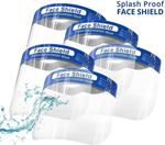FACE SHIELD FULL FACE VISOR TRANSPARENT MASK CLEAR PLASTIC SHIELDS 1-10 PACK
