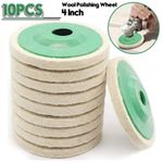 10pcs 4'' Wool Buffing Polishing Angle Grinder Wheel Felt Pads Buffer Buff Discs
