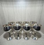 Valero Silver Plated Wine Goblet x8 Goblets Made in Spain Vintage Tableware Cups