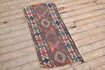 Caucasian Rug 18''x38'' +100 Age ANTIQUE  Fragment Sumak Kilim 47x97cm