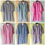 NEW LADIES CHECK PRINT BUTTON FRONT 3/4 SLEEVE WORK WEAR COAT CLEANING OVERALL
