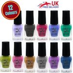 12 Colors Metallic Nail Polish Super Shine Chrome Mirror Effect Art Nail Varnish