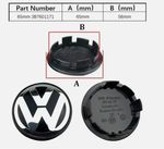 4pcs black for 56mm 65mm 68mm Car emblem Wheel hub Center Hubcap Cover