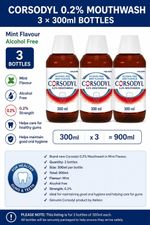 3×300ml Corsodyl Mouthwash Gum Disease Treatment for Adult  Exp 11/27 