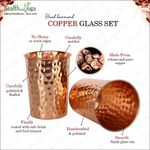 2 X 300ml 100% Pure Copper Drinking Glass Cup Tumbler Ayurvedic Health Benefits