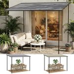3 x 2 m Lean to Garden Pergola, Metal Frame Wall Mounted Gazebo Pergola