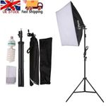 Photo Studio 135W Soft Box Continuous Lighting Softbox Light Stand Kit Set + Bag