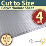 Britshield 4mm Clear Polycarbonate Roofing Sheet - UV Protection - Cut to Size
