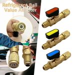 1Pcs 1/4" SAE Straight Refrigerant Ball Valve Adapter