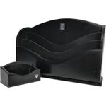 Aspinal of London Black Leather Mail Organiser Set with Card Holder