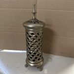 Vintage Metal Table Lamp Candleholder 22cm Tall