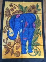Elephant  Indian  Batik   Cotton  Wall  Hanging  !!     Brand New !!