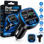 Bluetooth 5.0 Wireless FM Transmitter Radio MP3 Player USB-C Car Charger Adapter