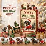 Dachshund Dog Christmas Advent Calendar 24 3D PVC Ornaments Xmas Countdown Gift