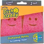 Scrub Daddy Dish Wand Scrubbing Brush Replacement Heads, Refill Pink 
