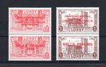 LUNDY: 4x LUNDY STAMPS MINT WITH UNOFFICIAL RED OVERPRINTS