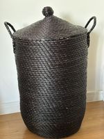 La Redoute AM.PM Black Laundry / Storage Basket With Handles H 75cm ( with lid) 