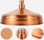 Copper 20cm Round Rain Shower Head, Brushed Finish, Wall Mounted, Adjustable