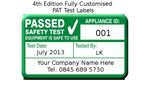 2080x 4th Edition PAT Test Labels Personalised (Portable Appliance Stickers) 