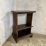 Antique Arts & Crafts Oak Open Shelving Side Table Handmade Rustic Bookcase