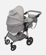 Grey 2-in-1 Doll Travel System Foldable & Detachable Carry Cot Pram for Kids 3+