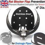 Stainless Rat Blocker Flap Prevention Stop 4" 100mm Drain / Sewer Valve Barrier