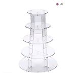 Clesr Cupcake Cake Display Stand - 5 Tier Round Sturdy UK Seller