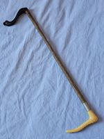 Vintage Antique  HORN HANDLE & LEATHER 18" RIDING CROP VGC