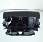RARE Strata "Roadcase" Sunglasses Black/Black Lenses Thick Acetate With Case