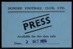 Ticket 1974 Dundee FC vs. RWD Molenbeek Uefa Cup  46318