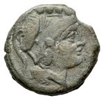 Roman Republic - Anonymous (after 211 BC) AE Triens, Sardinia - Minerva/Galley