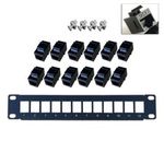 Patch Panel 12 Port CAT6 with Inline Keystone 10G Pass-Thru Coupler Patch Panel