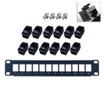 Patch Panel 12 Port CAT6 with Inline Keystone 10G Pass-Thru Coupler Patch Panel