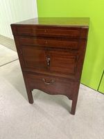 Antique Georgian Mahogany Bedside Cupboard Commode 