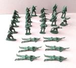 26 Pieces Toy Soldiers Green Colour Plastic Job Lot Loose 2" High