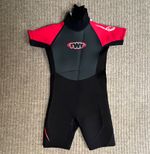 TWF Children's Shorties Wetsuit Shortie Size 1/0 Black/Red age 7/8