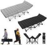 Single Folding Bed Camping Travel Heavy Duty Adult Lightweight With Mattress UK