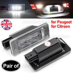 2X LED License Number Plate Light Lamp For Citroen C4 C5 Peugeot 208 2008 3008