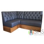 Modular Deep Buttoned Banquette Fitted Bench Booth Seating - Cafe, Kitchen, Bar