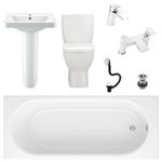 Complete Bathroom Suite Porto Bath Vercelli Toilet and Basin Inc Waterfall Taps
