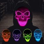 LED Skull Mask Halloween Horror Glow Light Up Mask Cosplay Party Costume Decorat