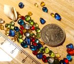 50 tiny pieces multi coloured sea beach glass beads jewellery crafts (2-5mm)