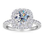 2ct VVS1 D Excellent 18K White Gold Lab Created Halo Ring Diamond Test Pass