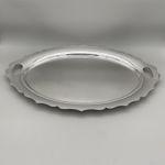  LG EDWARDIAN WALKER AND HALL SILVER PLATED A1 SERVING TRAY - 57cm  X 40cm 53524