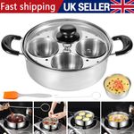 Egg Poacher Poached Egg Maker Pot Egg Poaching Pan 4 Bowls Stainless Steel Tool